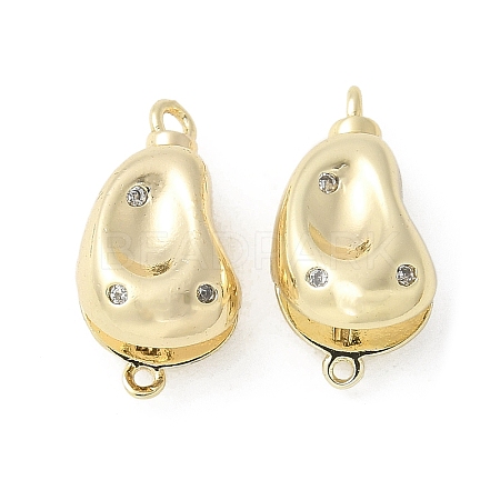 Rack Plating Brass Micro Pave Clear Cubic Zirconia Box Clasps KK-U052-18G-1