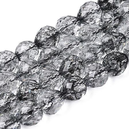 Crackle Transparent Glass Beads Strands GLAA-N068-04A-01-1