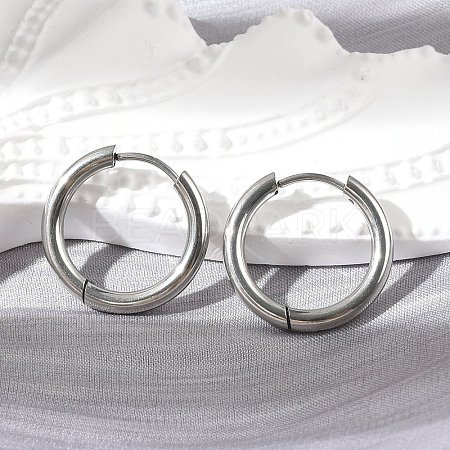 Tarnish Resistant 304 Stainless Steel Huggie Hoop Earring Findings STAS-I097-051B-1