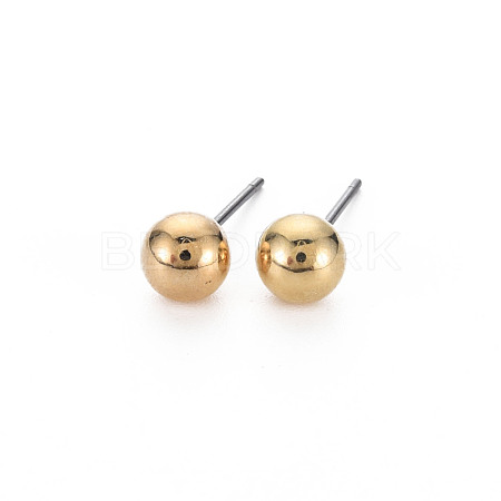 ABS Plastic Pearl Ball Stud Earrings for Women EJEW-S213-01B-A01KC-RS-1