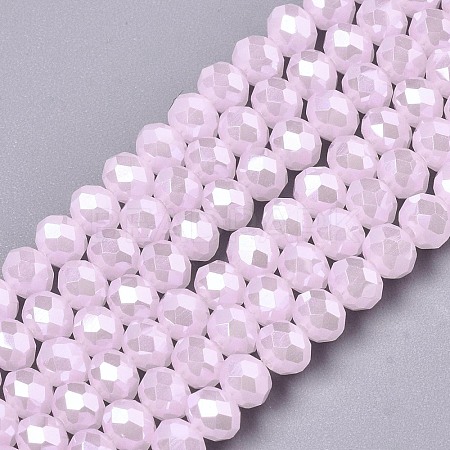 Electroplate Glass Beads Strands X-EGLA-A034-J8mm-A09-1