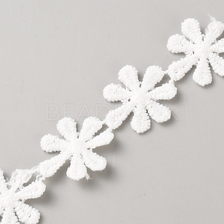 Polyester Lace Ribbon OCOR-WH0111-138A-1