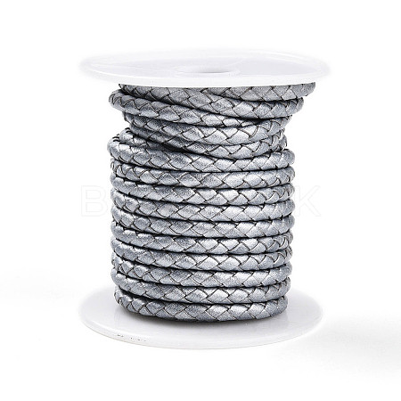 Braided Cowhide Leather Cord NWIR-N005-01L-4mm-1