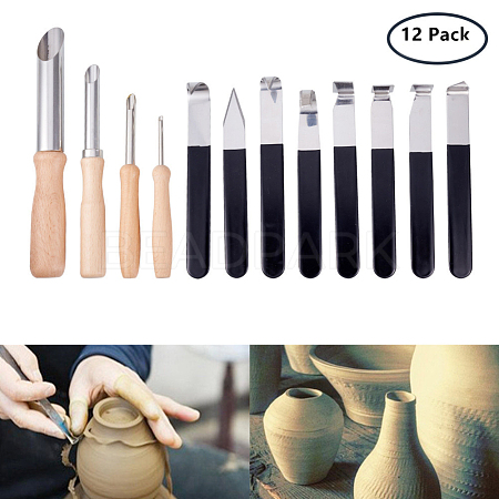 BENECREAT Stainless Steel Circle Shape Carving Clay Pottery Ceramic Tools TOOL-BC0008-06-1