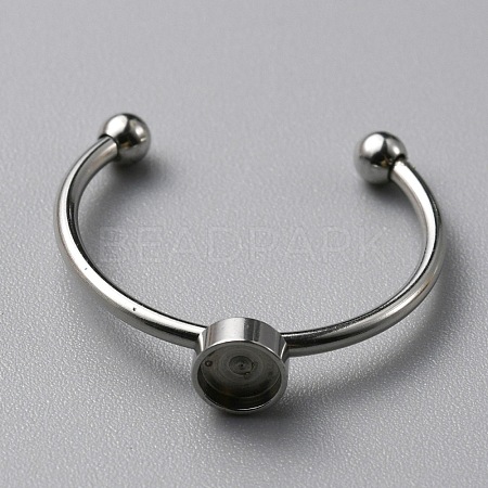 304 Stainless Steel Cuff Ring Components FIND-WH0129-74A-P-1