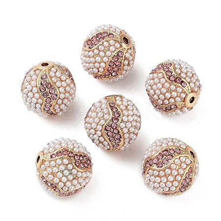 Golden Plated Alloy Rhinestone Beads FIND-E046-13G-01-1