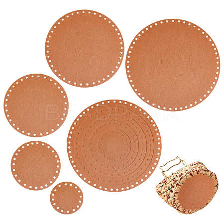 10 Pcs 5 Style Flat Round Felt Fabric DIY-PH0009-24D-1