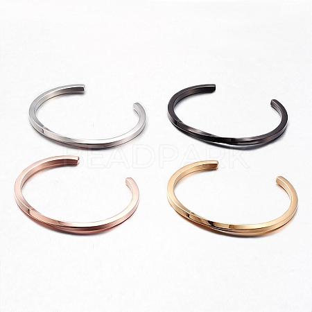 304 Stainless Steel Cuff Bangles BJEW-D434-05-1