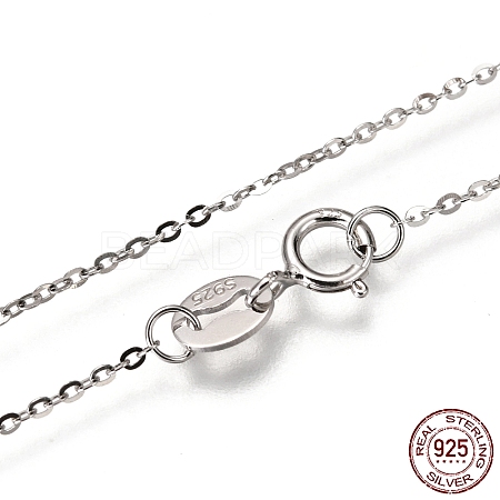 Electroplated Rhodium Plated Sterling Silver Cable Chain Necklaces X-NJEW-N0048-46-18-1
