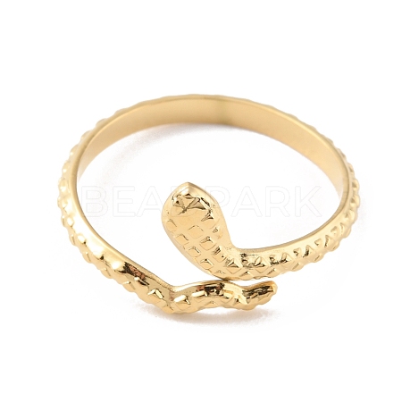 304 Stainless Steel Snake Open Cuff Rings RJEW-D002-47G-1