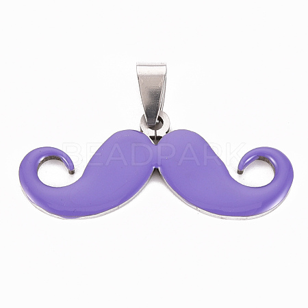 201 Stainless Steel Enamel Pendants STAS-S110-075B-1