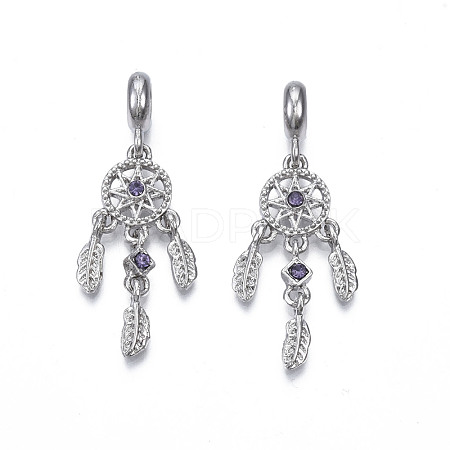 Rack Plating Alloy European Dangle Charms MPDL-N039-214P-1
