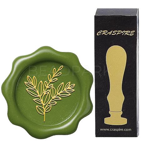 Brass Wax Seal Stamp with Wood Handle AJEW-WH0412-0275-1