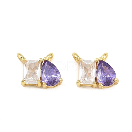 Brass Pave Cubic Zirconia Charms CU-CBA6A75-03G-01-1
