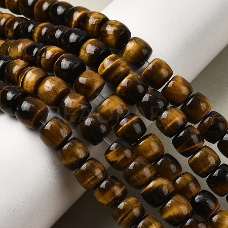 Natural Tiger Eye Beads Strands G-A275-C01-7x8mm-1