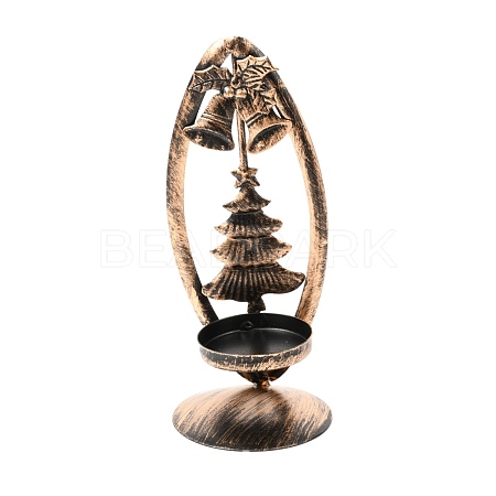 Iron Candle Holder for Christmas AJEW-B008-07R-1