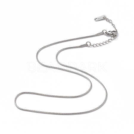 304 Stainless Steel Round Snake Chain Necklace for Men Women NJEW-K245-016B-1
