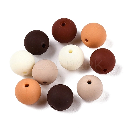 Rubberized Style Imitated Silicone Acrylic Beads MACR-T048-01A-04-1