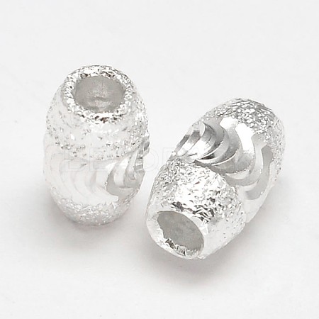 Fancy Cut Oval 925 Sterling Silver Textured Beads STER-F012-21B-1