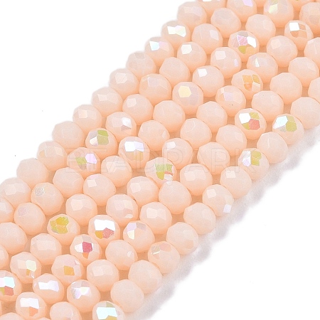 Electroplate Opaque Solid Color Glass Beads Strands EGLA-A044-P2mm-L05-1