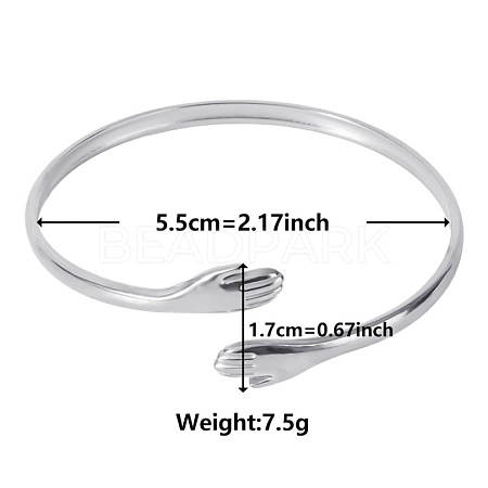 Elegant and Stylish Design Palm/Hug 304 Stainless Steel Cuff Bangles for Women KC2455-1-1
