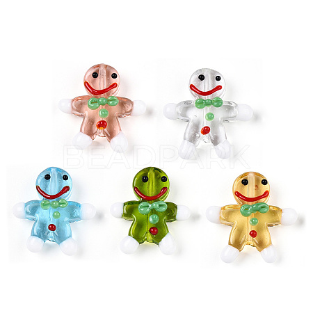 Gingerbread Man Handmade Lampwork Beads LAMP-G150-04A-1