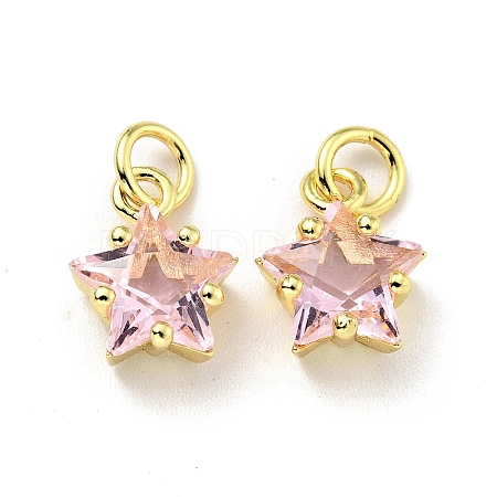 Eco-friendly Brass Micro Pave Cubic Zirconia Pendants KK-D080-44G-02-1