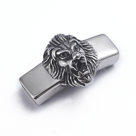 Retro 304 Stainless Steel Slide Charms/Slider Beads X-STAS-L243-025AS-1