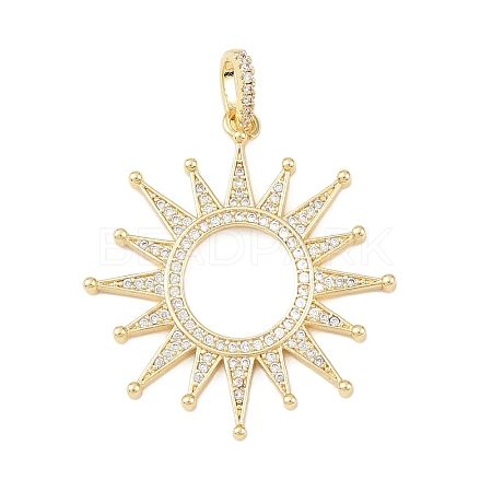 Brass Micro Pave Cubic Zirconia Pendants KK-H518-01B-G-1