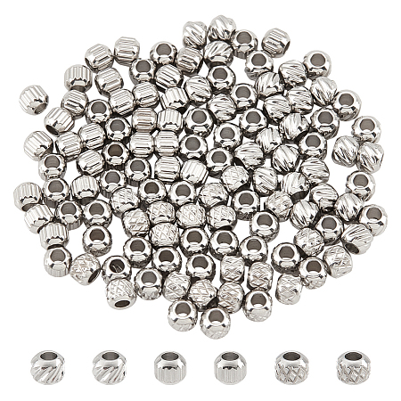  120Pcs 3 Style 201 Stainless Steel Beads STAS-NB0001-69-1
