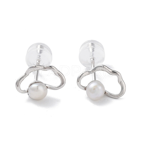 Natural Pearl Stud Earrings for Women EJEW-C083-07D-P-1