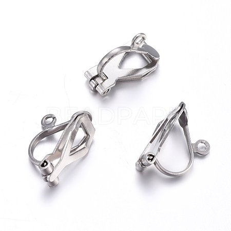 304 Stainless Steel Clip-on Earring Findings X-STAS-O110-21P-1