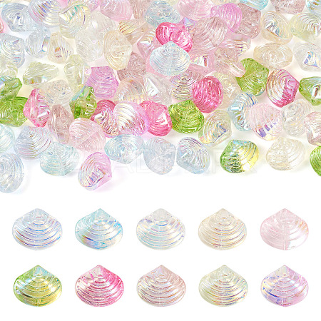 100Pcs 10 Colors Electroplated Transparent Glass Beads Strands GLAA-TA0003-83-1