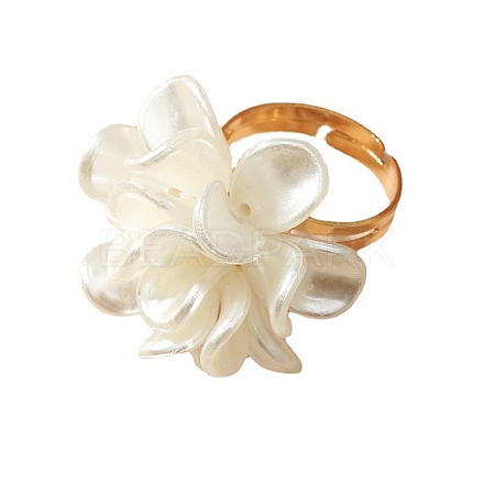 Acrylic Flower Finger Rings PW-WG79C3E-01-1