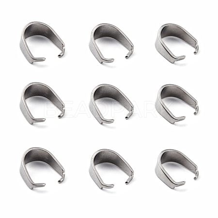 Tarnish Resistant 304 Stainless Steel Snap on Bails STAS-R048-9x7mm-1