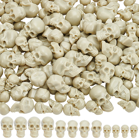 150Pcs 3 Styles Mini Resin Skull Display Decorations FIND-SP0005-57-1