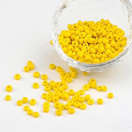 6/0 Opaque Colours Round Glass Seed Beads X-SEED-A010-4mm-42-1