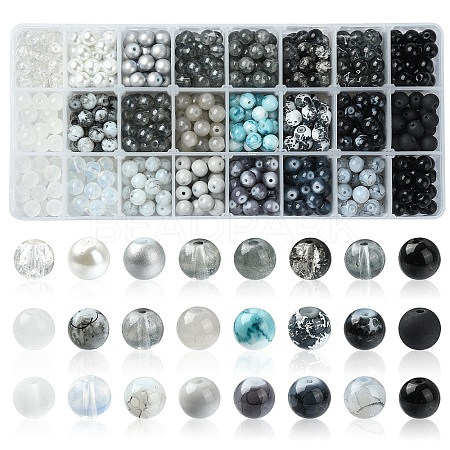 24 Style Glass Beads GLAA-YW0001-51-1