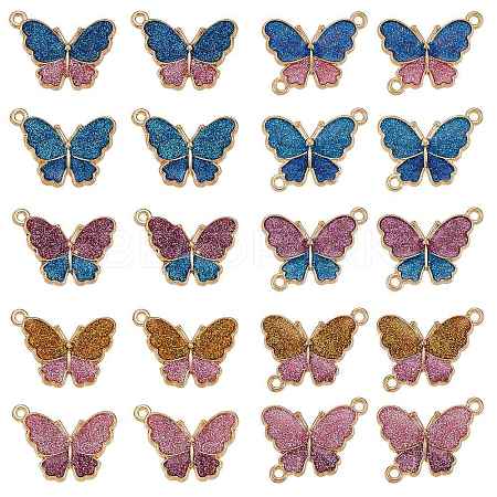 20Pcs Butterfly Alloy Enamel Pendants & Links Connectors JX228A-1