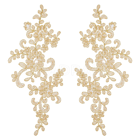 Computerized Embroidery Polyester Flower Appliques DIY-WH0321-60A-1
