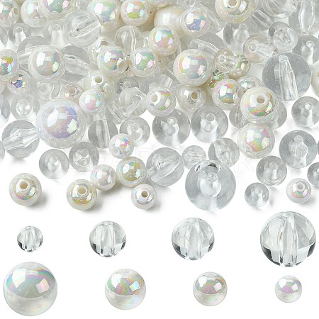 250Pcs 8 Styles Opaque Acrylic Beads MACR-FS0001-62-1