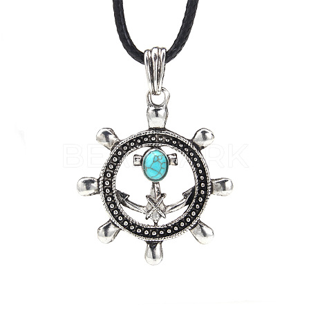 Alloy Pendant Necklaces NJEW-F235-04AS-1