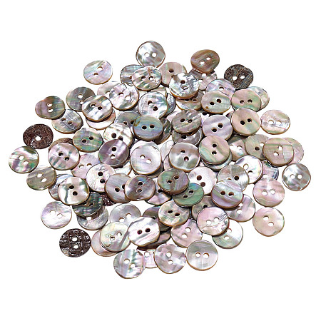 100Pcs Natural Paua Shell Buttons BUTT-GA0001-33-1
