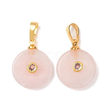 Natural Rose Quartz Pendants G-P628-03G-08-1