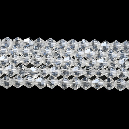 Transparent Electroplate Glass Beads Strands EGLA-A039-T4mm-A13-1