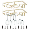 Iron 3 Rows Wine Glass Rack Under Cabinet AJEW-WH0041-98-1