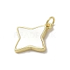 Brass Pave Shell Pendants KK-I708-11A-G-2