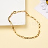 304 Stainless Steel Oval Link Chain Necklaces NJEW-JN03417-01-5