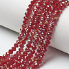 Electroplate Transparent Glass Beads Strands EGLA-A034-T8mm-H13-1
