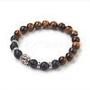 Natural Mixed Stone Beads Stretch Bracelets BJEW-JB03848-2